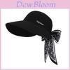 Sun Protection Wide Brim Fisherman Hat With Removable Silk Scarf For Summer Outings