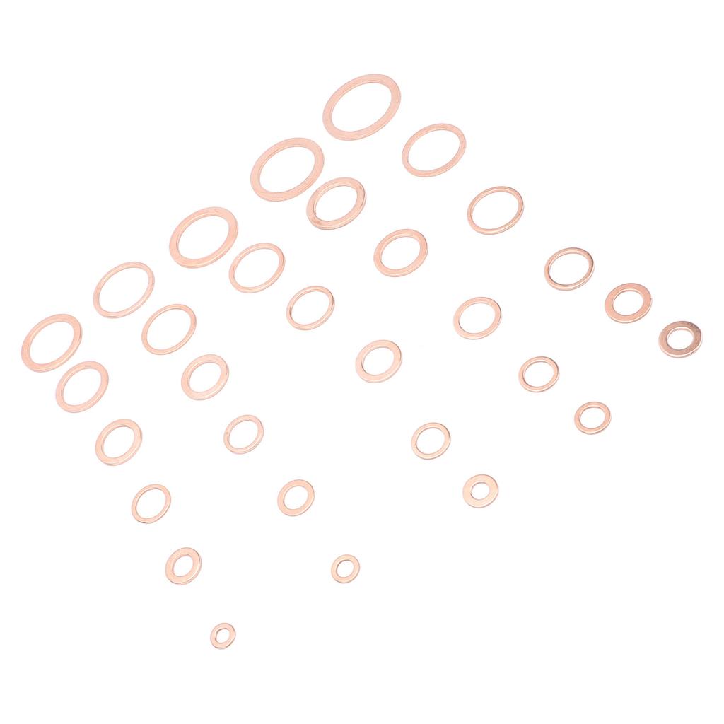 568 stk. Knuseskiver Sortimentssett Messing IMPA813080 M5 M6 M8 M10 M12 M14 Metrisk Oljeplugg Pakning Tetningssett for