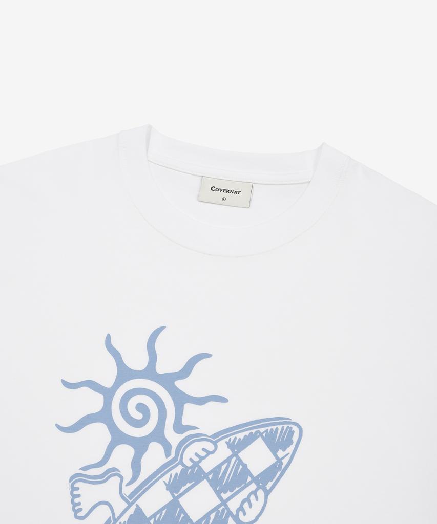 COVERNAT Checkerboard Graphic T-Shirt White