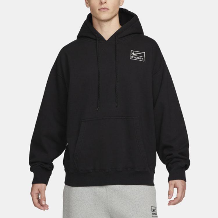 Nike X Stussy Washed Hoodie (Asia Sizing) Black Unisex Streetwear DN4029-010