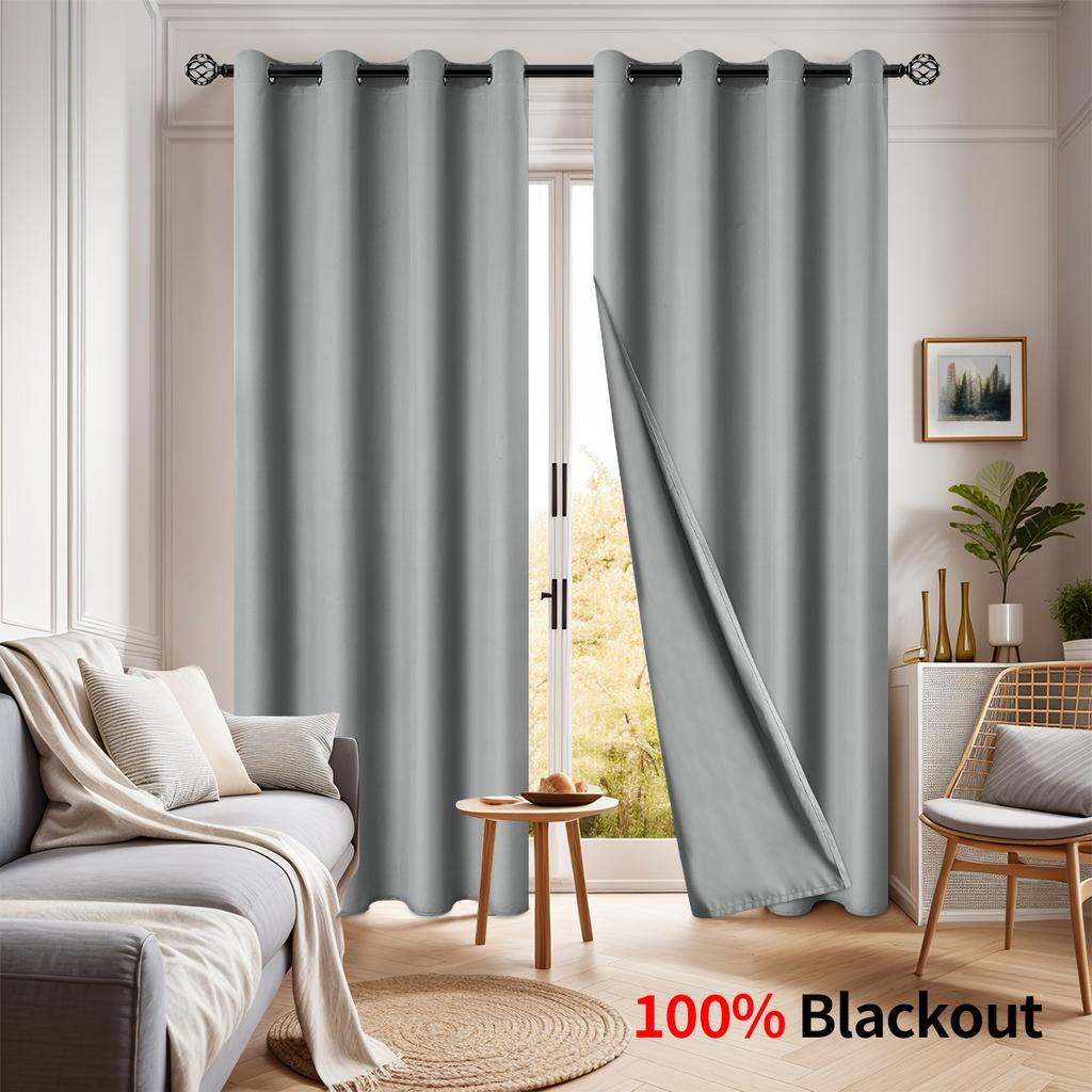 Double-Sided Chunya Spinning Full Blackout Curtains Living Room Bedroom Sunscreen Insulation Curtains 100% Blackout