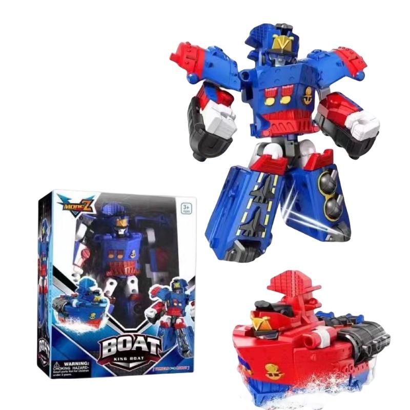 Transforming Car Robot Mech Action Figure Toy Cartoon Collectible With Puzzle Assembly Plastic Material