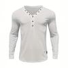 Men's Long Sleeve Henley Top Button Placket V-Neck Slim Fit Casual Daily Shirt