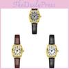 Gedi Vintage Roman Style Small Leather Watch With Water Resistance For Women