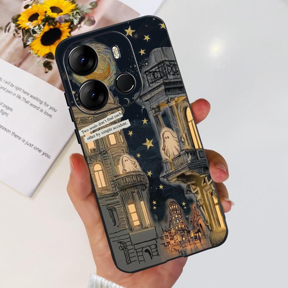 For Tecno Pop 7 BF6 Pop 7 Pro 7PRO BF7 BF7h Case Soft TPU Matte Silicone Bumper Coque Fundas Marble Space Man Dragon Etui Pop7