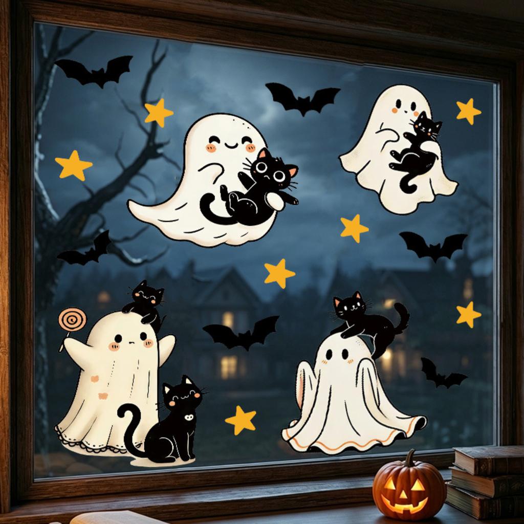 Halloween Static Cling Window Decals for Living Room Bedroom Party Decorations