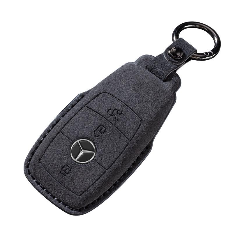 Mercedes-Benz E300L/GLC260/E260L Key Cover with Full Suede and Buckle - Men's Interior Decoration
