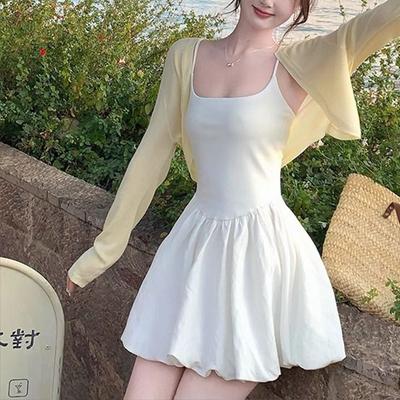 French Hepburn Style Ballet Suspender Dress Women's Summer New Beautiful Temperament Thin Bud Short Skirt