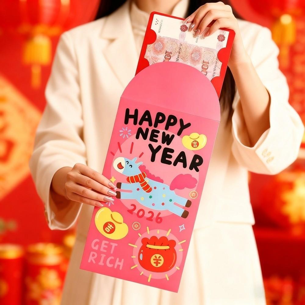 Cartoon CNY Red Envelope Blessing Large Red Packet Lucky Cash Gift Envelopes Children's New Year Gifts