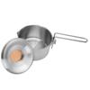 1L Camping Tea Pot Stainless Steel Portable Camping Kettles with Lid and Removable Handle for Camping Hiking Picnic