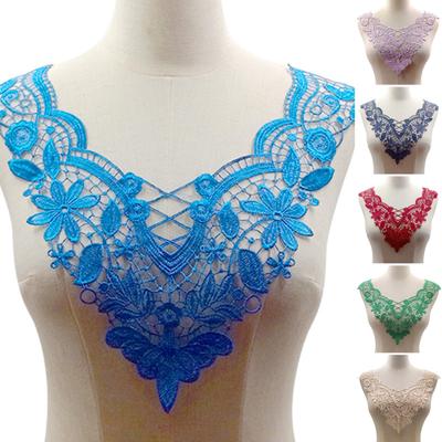 Embroidered Lace Collar Hollow Out Lace Fabric Trim Applique Neckline Women Lace Collar Applique for