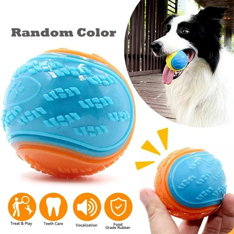 Soft TPR Dogs Interactive Training Toys for Small Large Dog Teeth Cleaning Bite-resistance Squeak Pets Ball Toy Supplies
