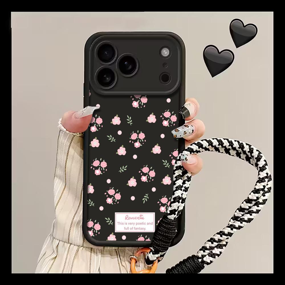 

Pink Bow Wrist Strap Cute Case For iPhone 11 12 Pro Max Cases iPhone 15 13 ProMax 14 16 17 7 8 Plus With Lanyard INS Soft Funda iPhone 16 Pro Max