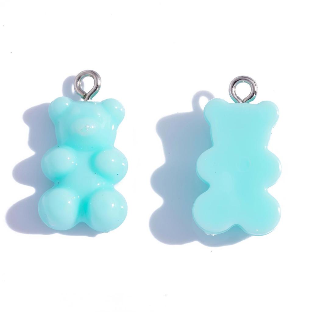 Colorful Transparent Bear Resin Pendant for DIY Jewelry and Keychains