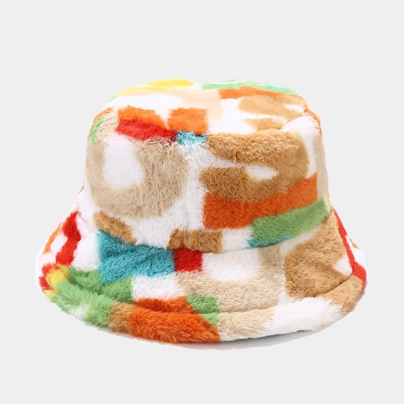 European and American Creative Hats for Women, Autumn and Winter New Colorful Numbered Print Bucket Hats, Versatile and Fashionable Outdoor Outing Pot