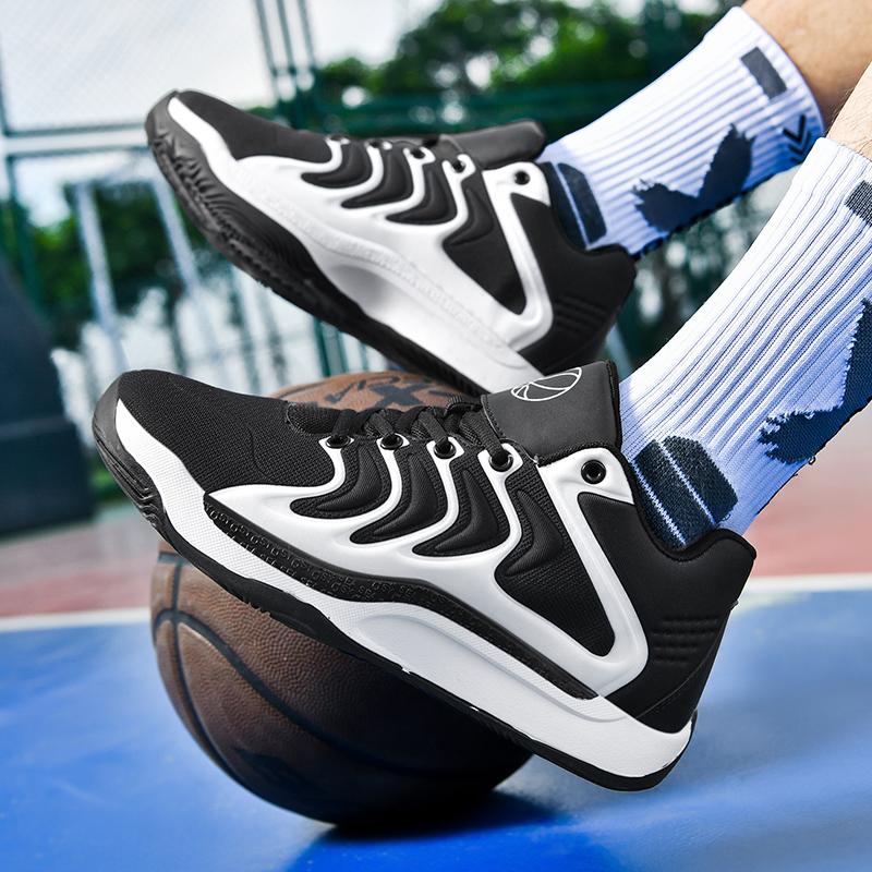 Fashion Men's Basketball Shoes Cushioned Breathable Sneakers Train Athletes Gym Sport Shoes Casual Lace Up Footwear Lightweight Sneakers