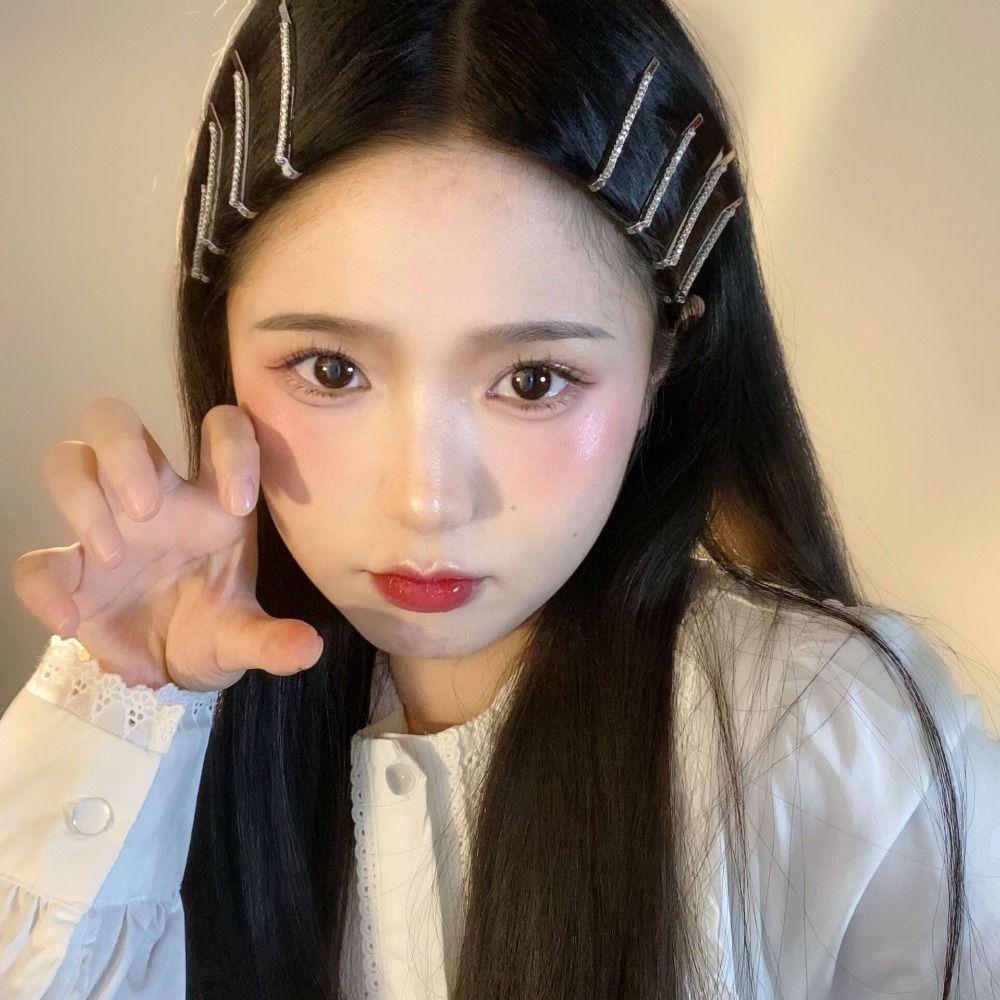 

4pcs Silver Korean Hairpins Zircon Crystal Barrettes Creative Rhinestone Hair Clip Set Daily золотой