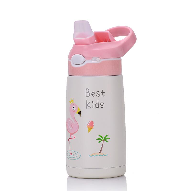 

400 мл детская термобутылка для воды с мультяшными животными, детский термос из соломы с уткой, термосы из нержавеющей стали 316, термочашка 400ml