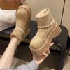 Fashion Platform Thick Bottom Fur Women Snow Boots Autumn Winter Women's Shoes Female Warm Cotton Height Increase  Short Booties