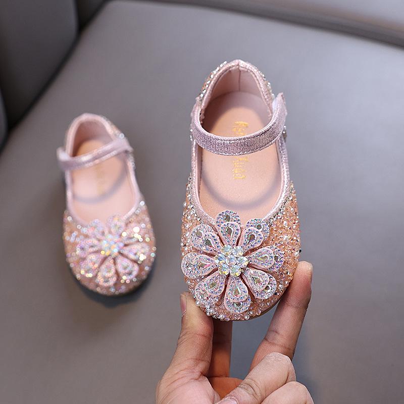 Autumn New Style Ladylike Baby Girl Children's Princess Rhinestone Single Shoes Leather Shoes Dance Performance Shoes