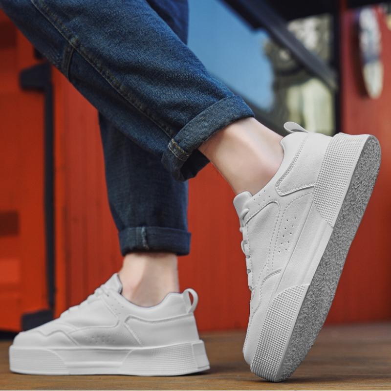 Autumn Men's Little White Shoes New Flat Bottom Casual Board Shoes Mens Breathable Low Top Lace Up Sports Shoes Man's Sneakers