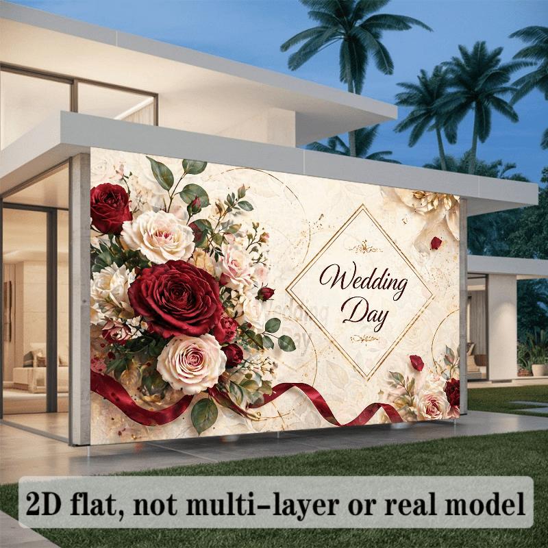 1Pcs Romantic Rose Wedding Decoration Background bedroom Backdrop Decorations For Photo Studio Photo Booth Christmas Party