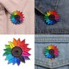 Rainbow Sunflowers Brooch Pins Fashionable Sturdy Alloy Jewelry Decoration for Women and Teens Versatile Accessory