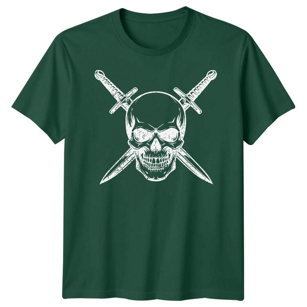 Skull Art Fantasy Unisexs TShirt Crossed Swords Graphic