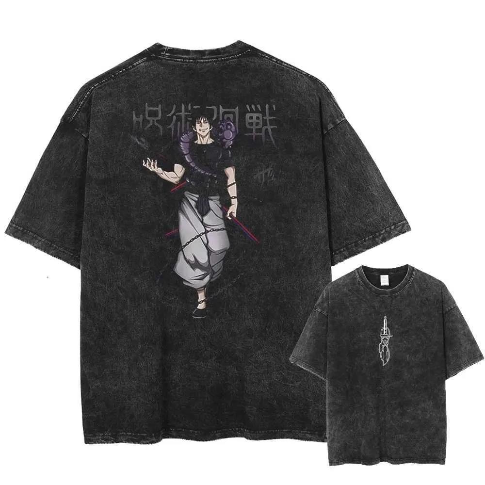 Anime Jujutsu Kaisen Fushiguro Toji Cool Print T Shirt Men Women Manga Tshirts Washed Cotton Tee Harajuku Male Oversized687
