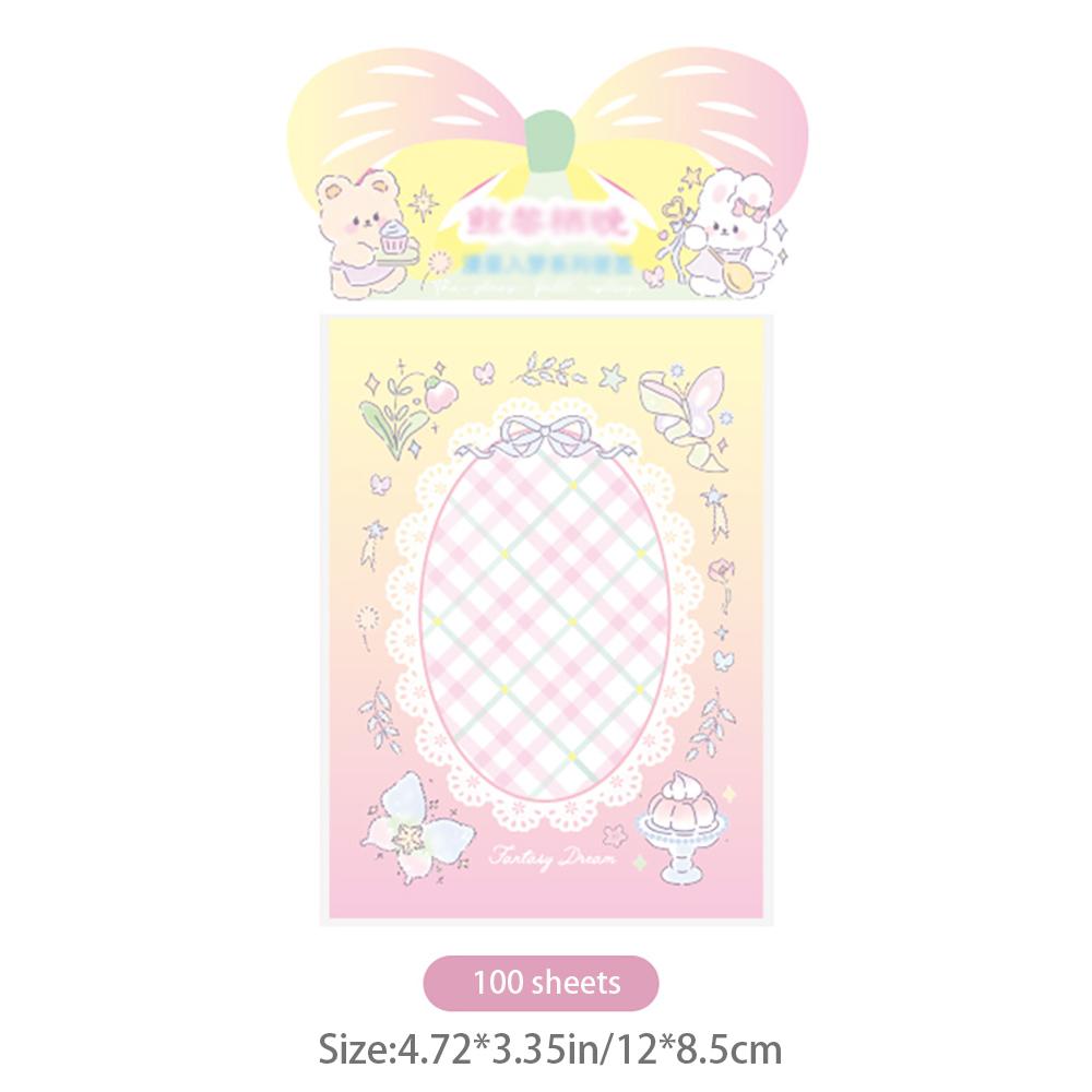 100 sheets Manga Dreaming Memo Book Cute and Tearable Girl Student High Beauty Notebook Material Memo Paper