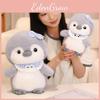 Cute Cartoon Penguin With Butterfly Headwear And Scarf Plush Toy Doll For Kids Birthday