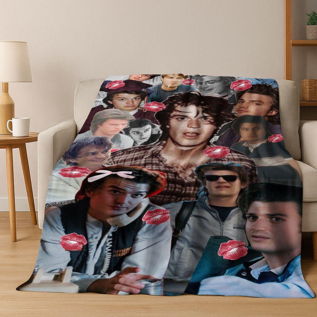 2026 New Joe Keery Art Flannel Blanket,warm and Cozy Soft Throw Blanket for Home Bedroom Bed Sofa Picnic Office Cover Gift Kids