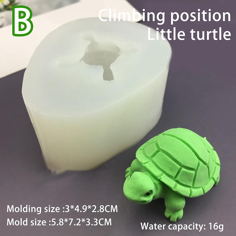 Cartoon Turtle Silicone Mold Diy Simulation Animal Model Fondant Chocolate Cake Decoration Kitchen Baking Tool Candle Soap Mold