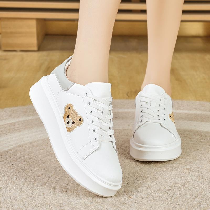 Round head leather thick sole heightening outdoor casual shoes spring and autumn new sports board shoes