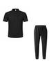 2026 Men's European & American Summer Henley T-Shirt + Drawstring Pants Set