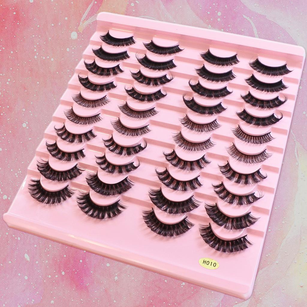 10/20Pairs D Curl Russian Strip Lashes Wholesale Bulk Volume Natural Wispy Fake Eyelashes Makeup Suppliers