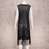 2022 Casual Knit Bikini Cover Up Sexy Recorte Sin mangas Fringe Slim Fit Mini Vestido Verano Mujer Ropa de playa Traje de baño Cubrir Q1398