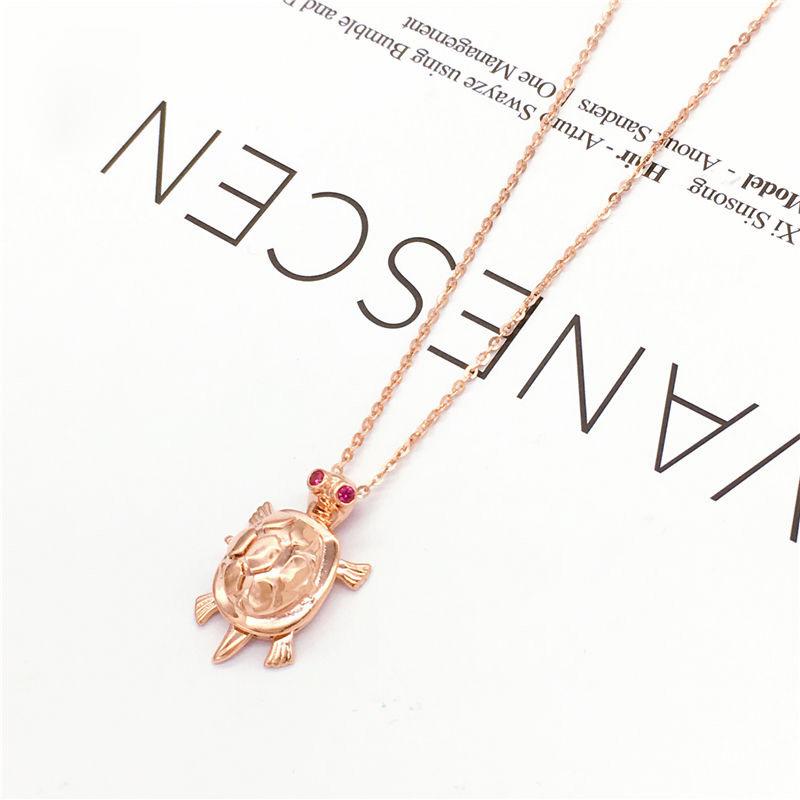 Color Gold Plated Rose Gold Turtle Pendant Simple Personality Purple Gold Fashion Necklace Unique