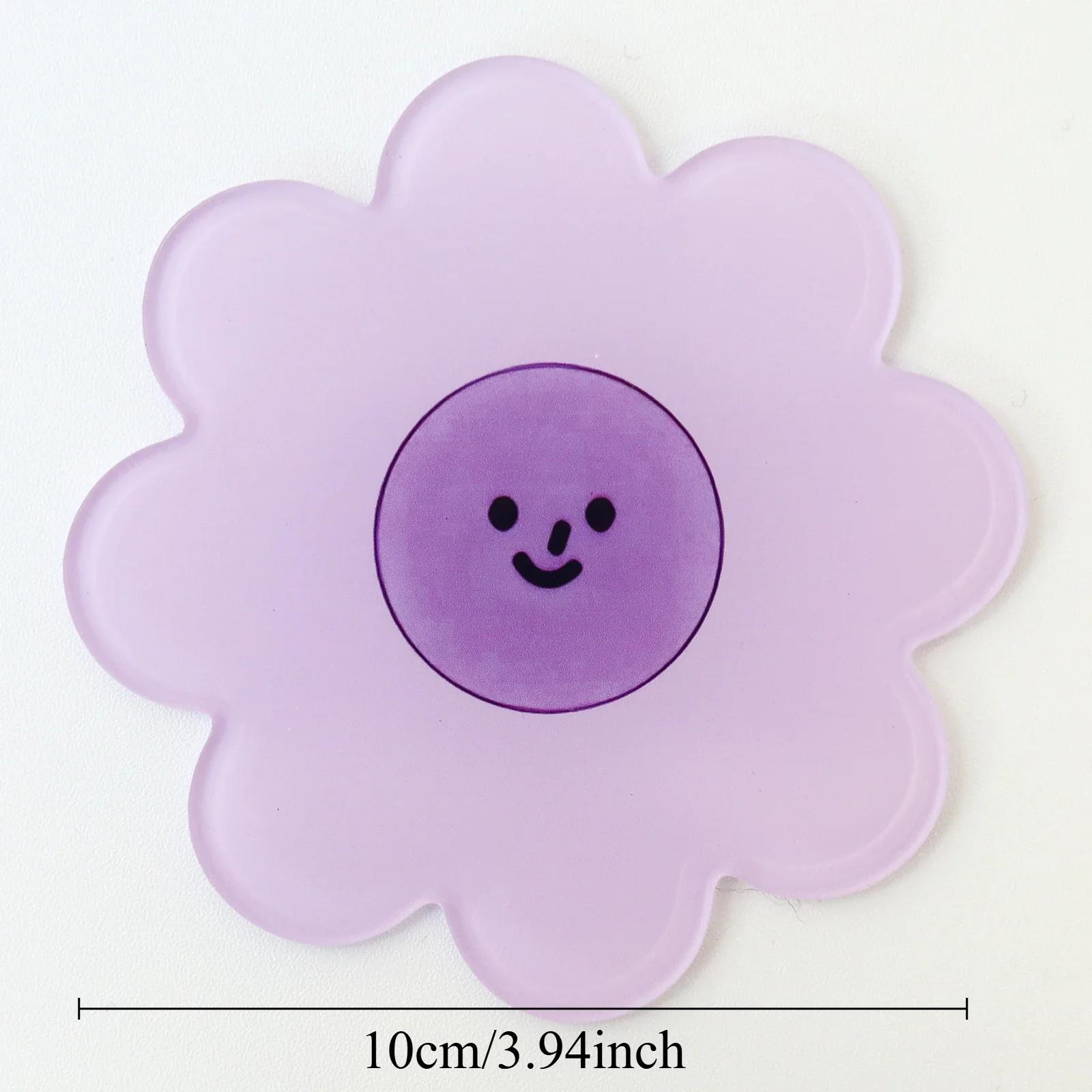 

Подставки под стаканы с цветами, акриловые, водонепроницаемые, теплоизоляционные, противоскользящие, коврики для кофейных чашек, милые подставки под цветы, подставки под кухонные принадлежности, декоративная подставка 10x10cm&Flower