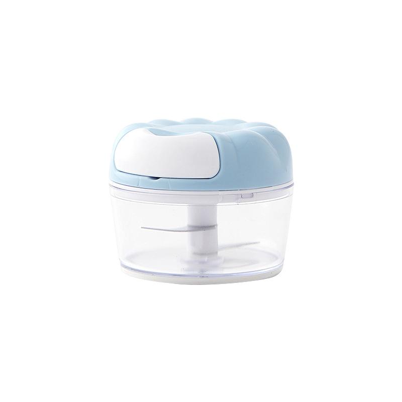 Pull String Manual Food Chopper, Garlic Onion Vegetable Mincer Grinder with Stainless Steel Blades, Hand-Powered Kitchen Seasoning Tool