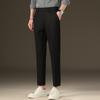 Light Luxury Winter Thick Color Spinning Men's Casual Pants Nine-point Young Men's Trousers Light Business Men's Pants