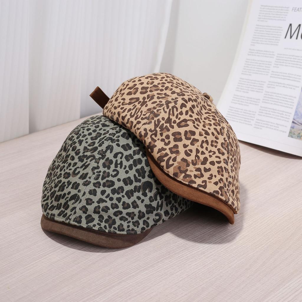 New Leopard Flower Cotton Caps For Men Hats Winter Berets British Western Style Beret Summer Hat For Women Vintage Painter'S Hat