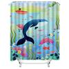 Animal Kingdom Bath Shower Curtain Set Blue Whale Fish Ocean Life Decor for Bathroom 72 Long Polyester Fabric with Plastic Hooks