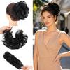 Extensión de Pelo Moño Esponjoso, Núcleo de Goma Moldeable, Accesorio para el Cabello Recogido Desordenado Rizado (Goma elástica para el pelo de fibra sintética)