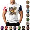Men's Loose Fit Short Sleeve T Shirt with Flag Print Casual Summer Daily Wear Comfortable Top for Outdoor Activities and Everyday Use