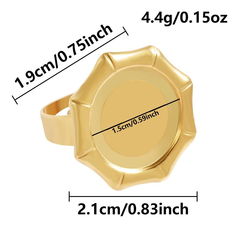 1/5 Stück Echtvergoldeter Cabochon-Ring Rund Oval Leere Tablettbasis Edelstahlringe Für Damen Herren Handgefertigte Emaille-Accessoires
