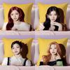 Kpop Style I-Itzy Cushion Cover Plush Fabric Soft Double-Sided Printed Sofa Warm Winter Home Gift Pillow Case