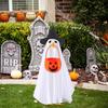 Костюм Призрачного Гуся Хэллоуин Одежда для Гуся на Крыльцо со Шляпой Ведьмы и Ведром-Тыквой для 23" Статуи Гуся Наружное Украшение для Патио Двора Газона