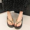 Women's Rhinestone Embellished Flip Flop Sandals with Cushioned Footbed and Durable Sole for Casual Outdoor Wear