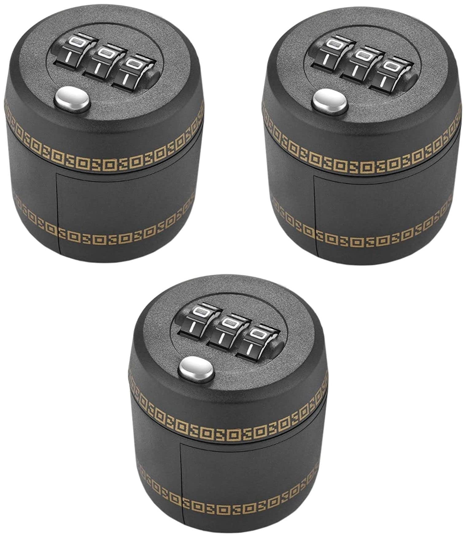 

Youtei Набор из 3 крышек для ПЭТ-бутылок с 3-значными замками (Черный, один размер)